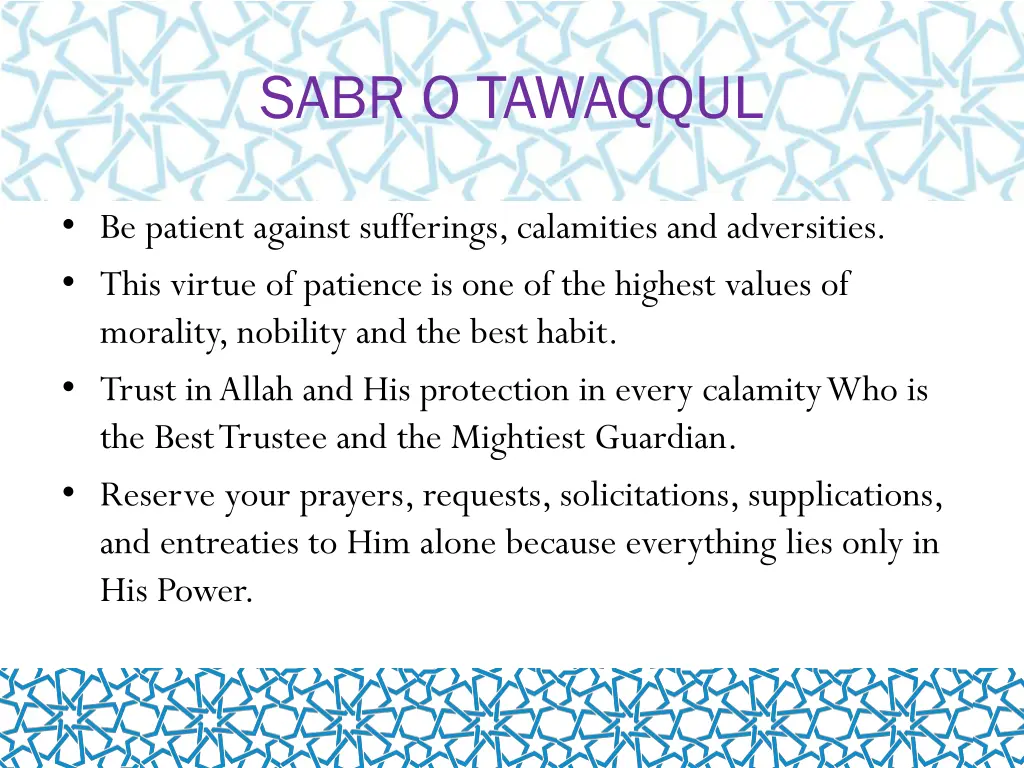 sabr o tawaqqul