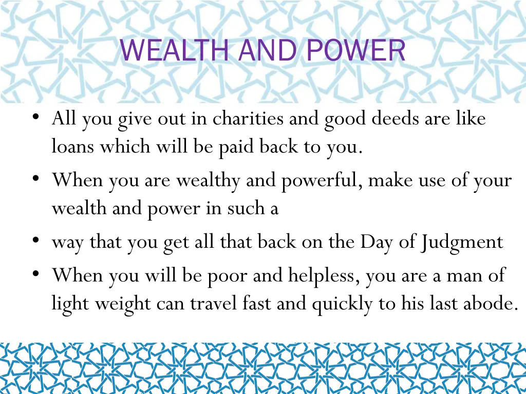 wealth and power