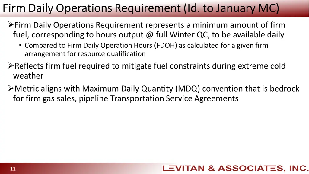 firm daily operations requirement id to january