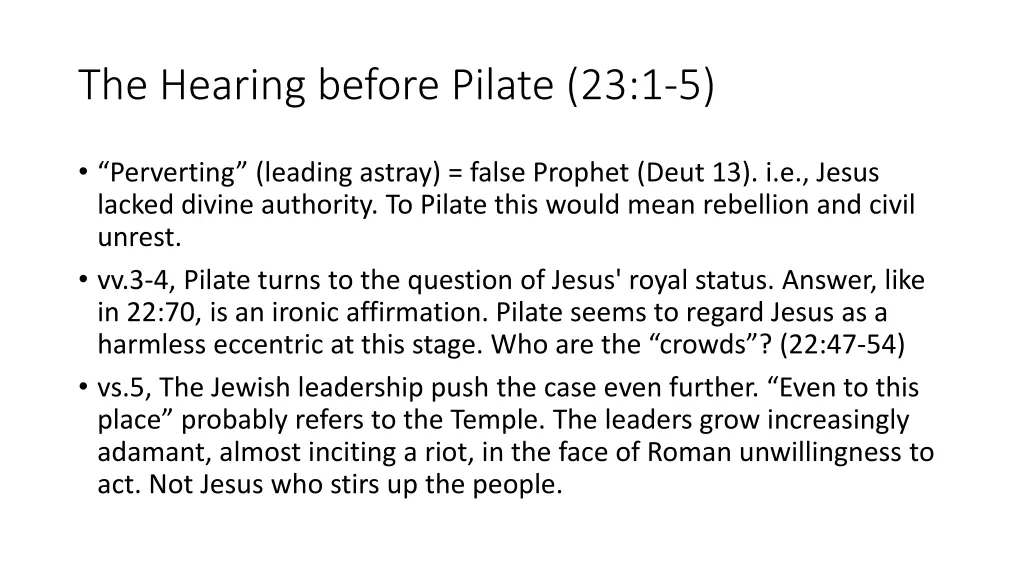 the hearing before pilate 23 1 5 2