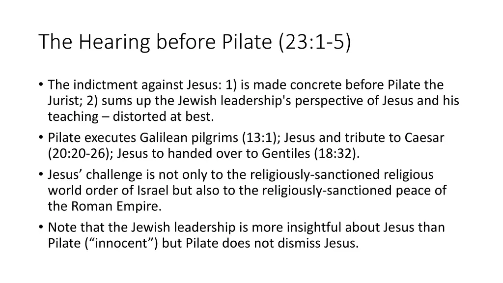 the hearing before pilate 23 1 5