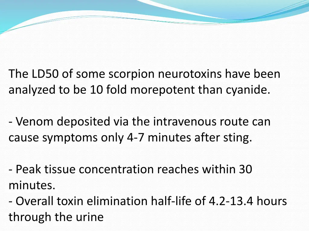 the ld50 of some scorpion neurotoxins have been