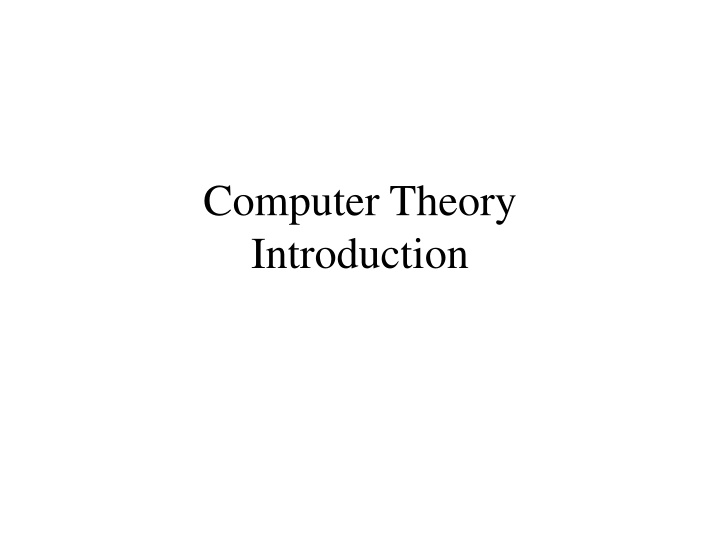 computer theory introduction