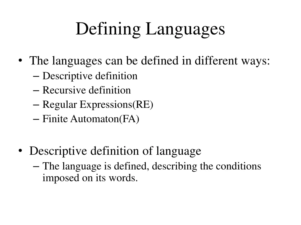 defining languages