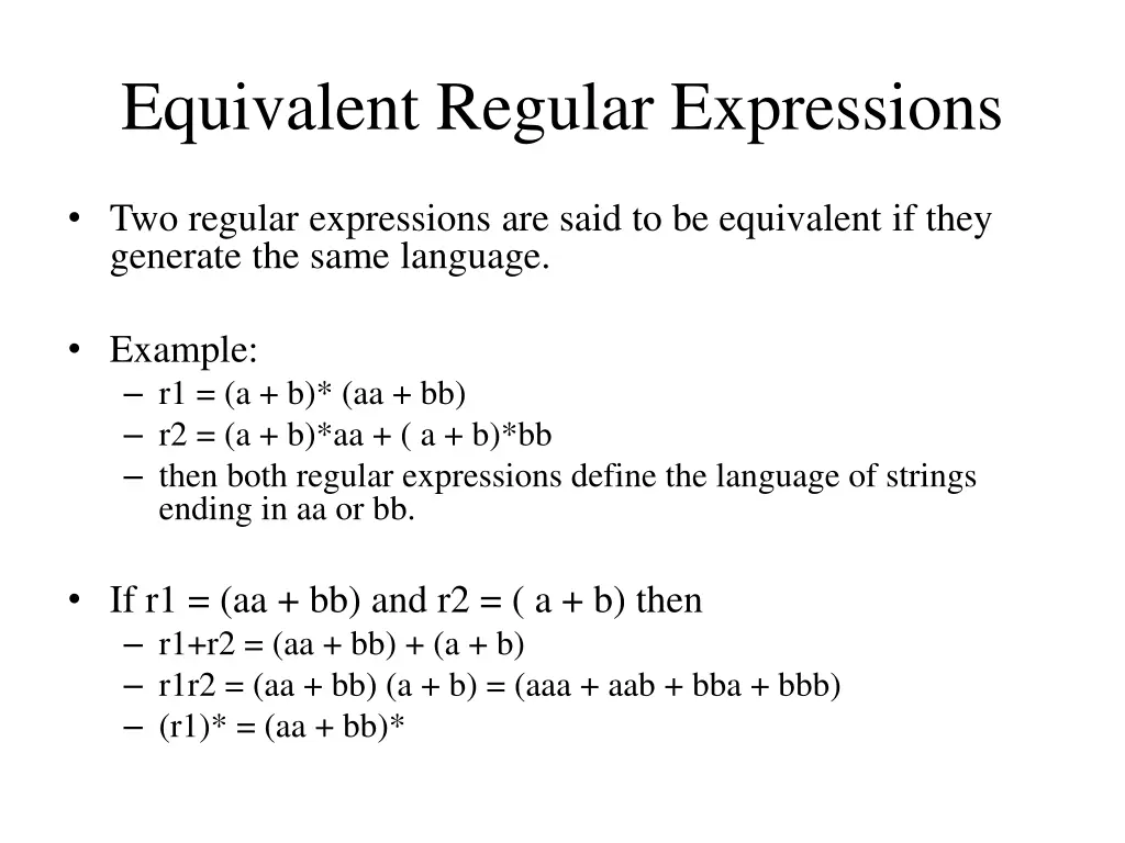 equivalent regular expressions