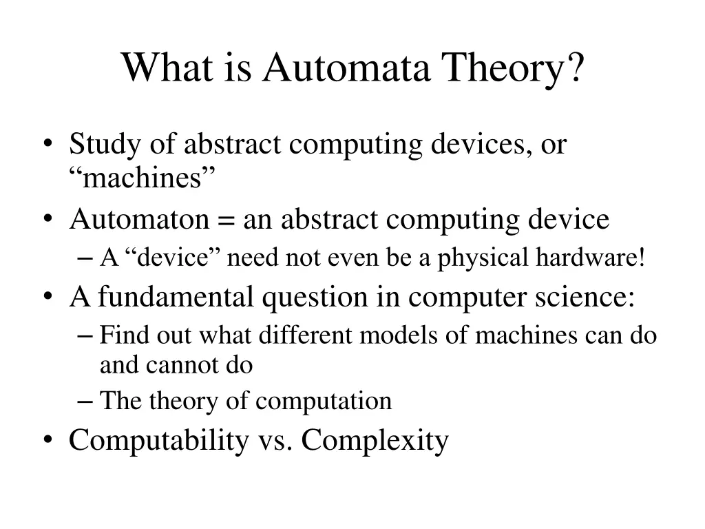 what is automata theory