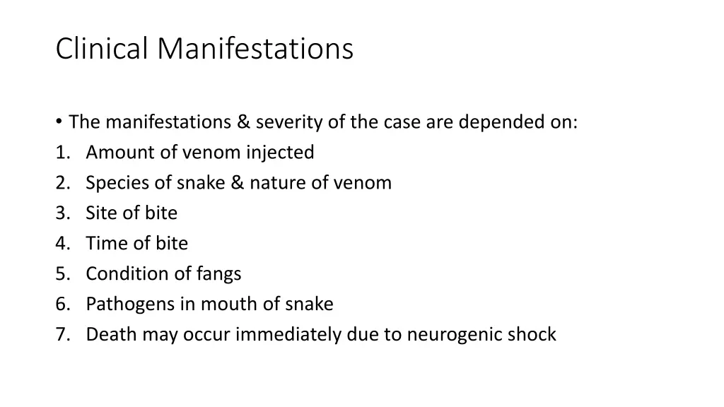 clinical manifestations