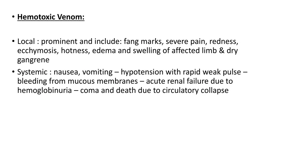 hemotoxic venom