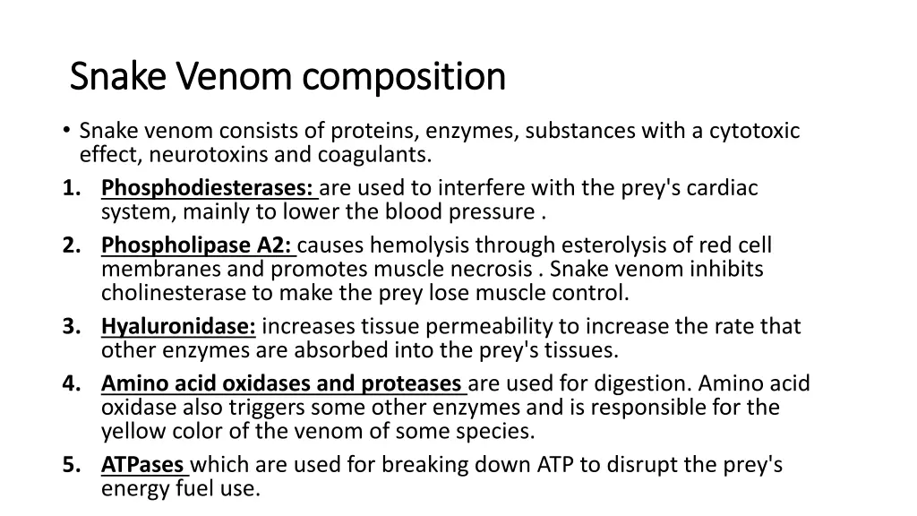 snake venom composition snake venom composition