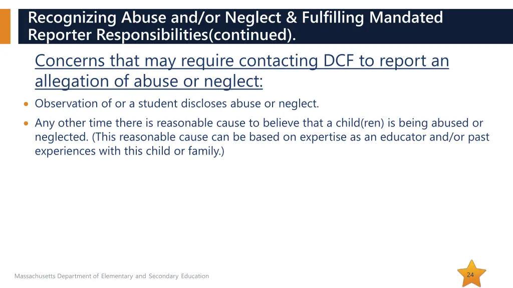 recognizing abuse and or neglect fulfilling 3