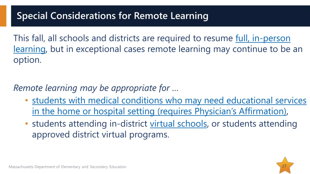 special considerations for remote learning