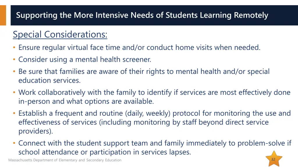 supporting the more intensive needs of students