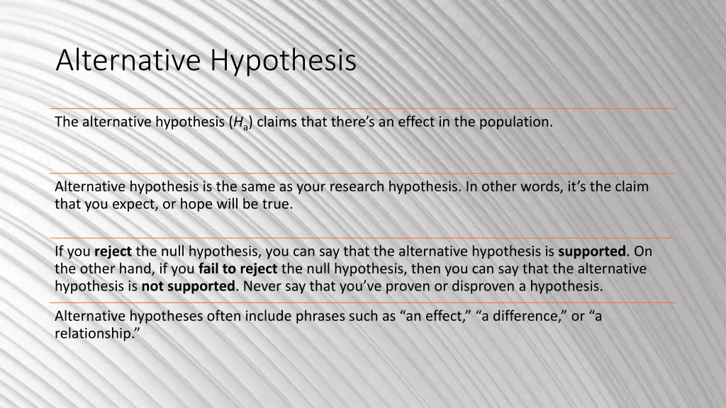 alternative hypothesis