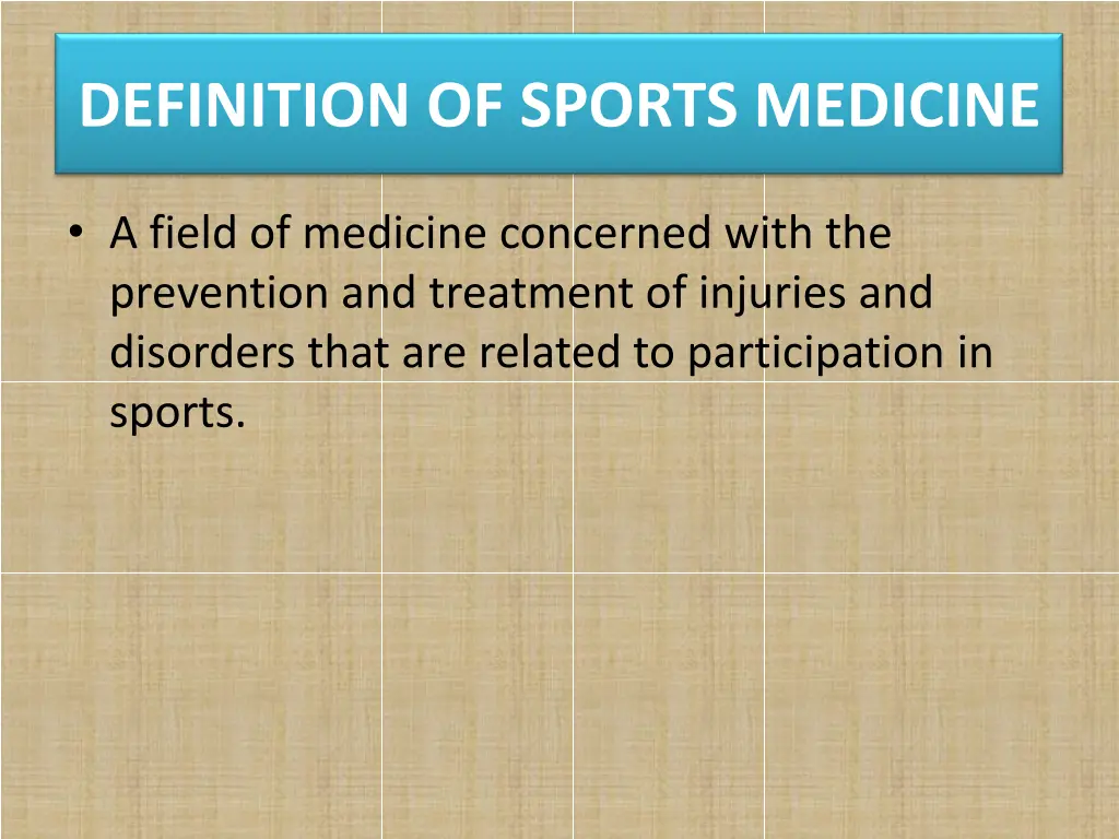 definition of sports medicine