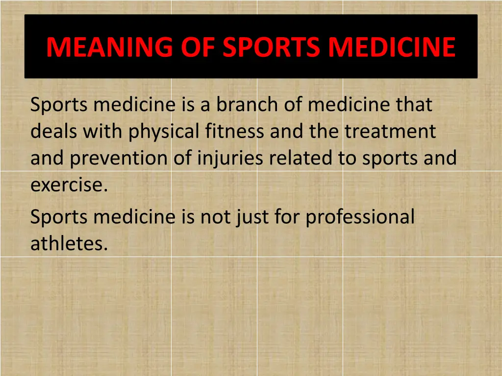 meaning of sports medicine