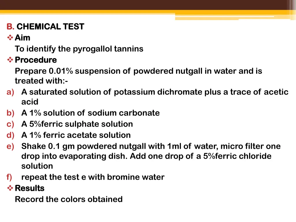 b b chemical test chemical test