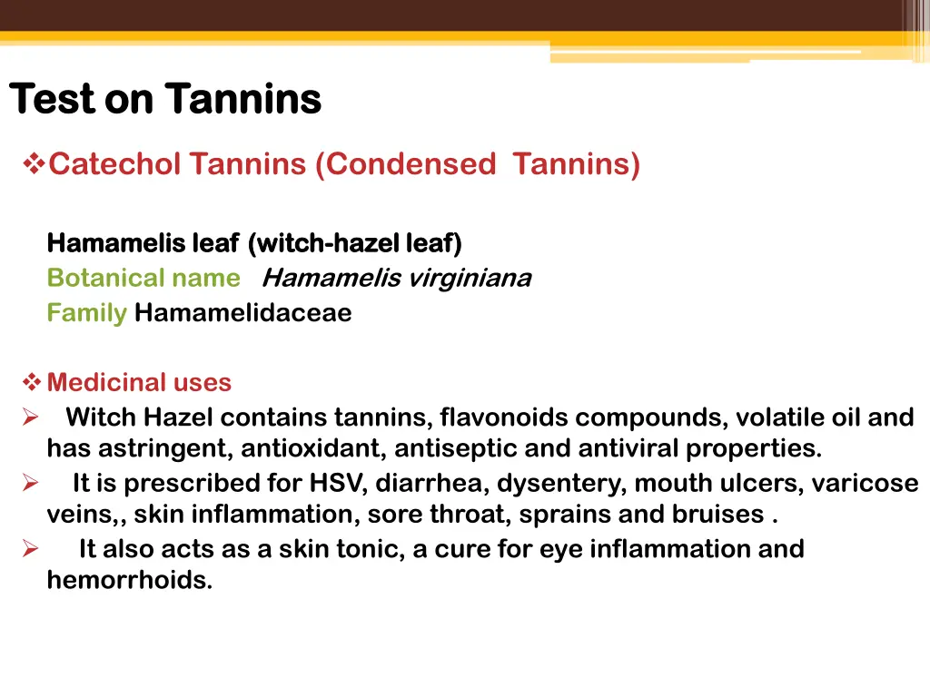 test on tannins test on tannins