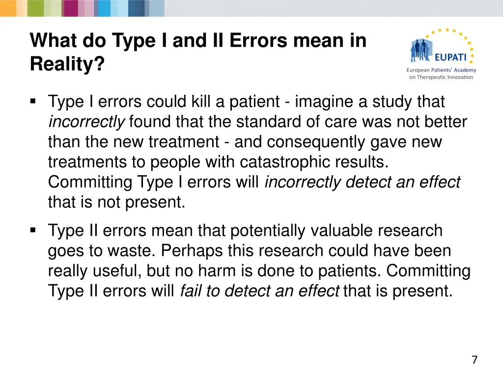 what do type i and ii errors mean in reality