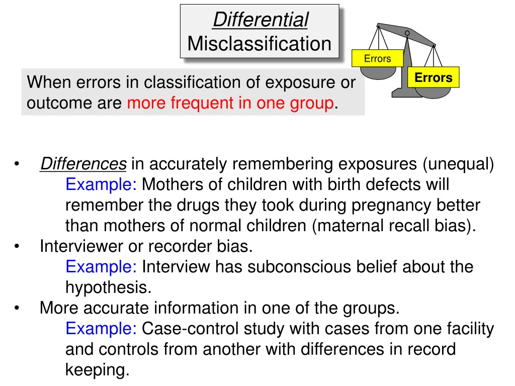 differential misclassification