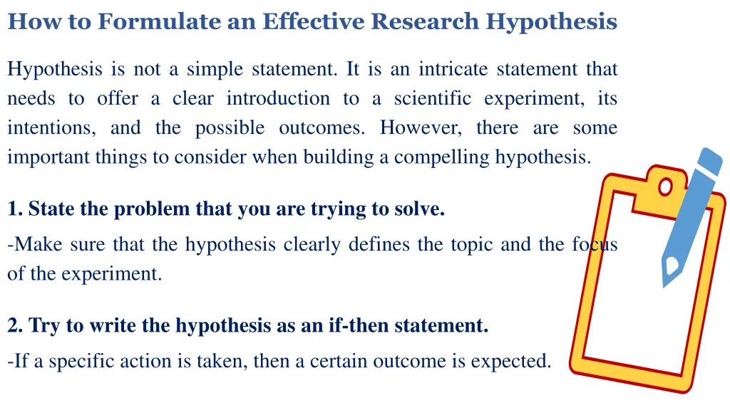 how to formulate an effective research hypothesis