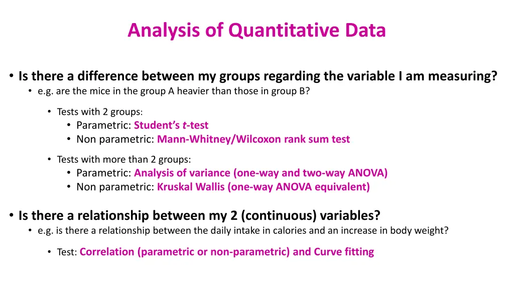 analysis of quantitative data 1