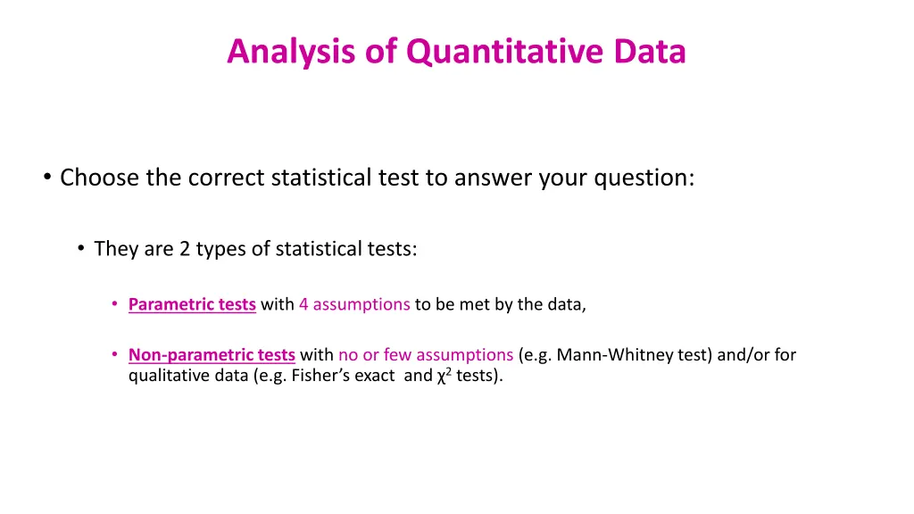 analysis of quantitative data