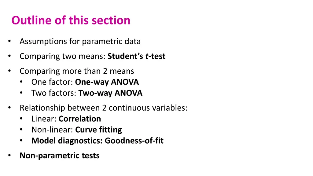 outline of this section