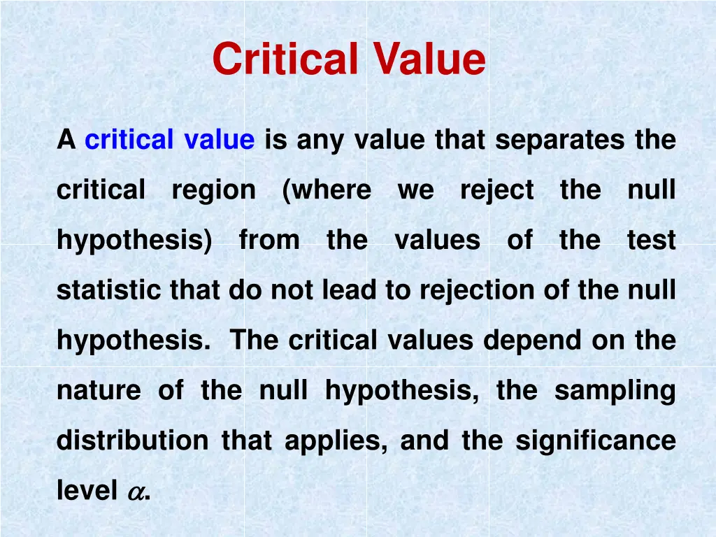 critical value