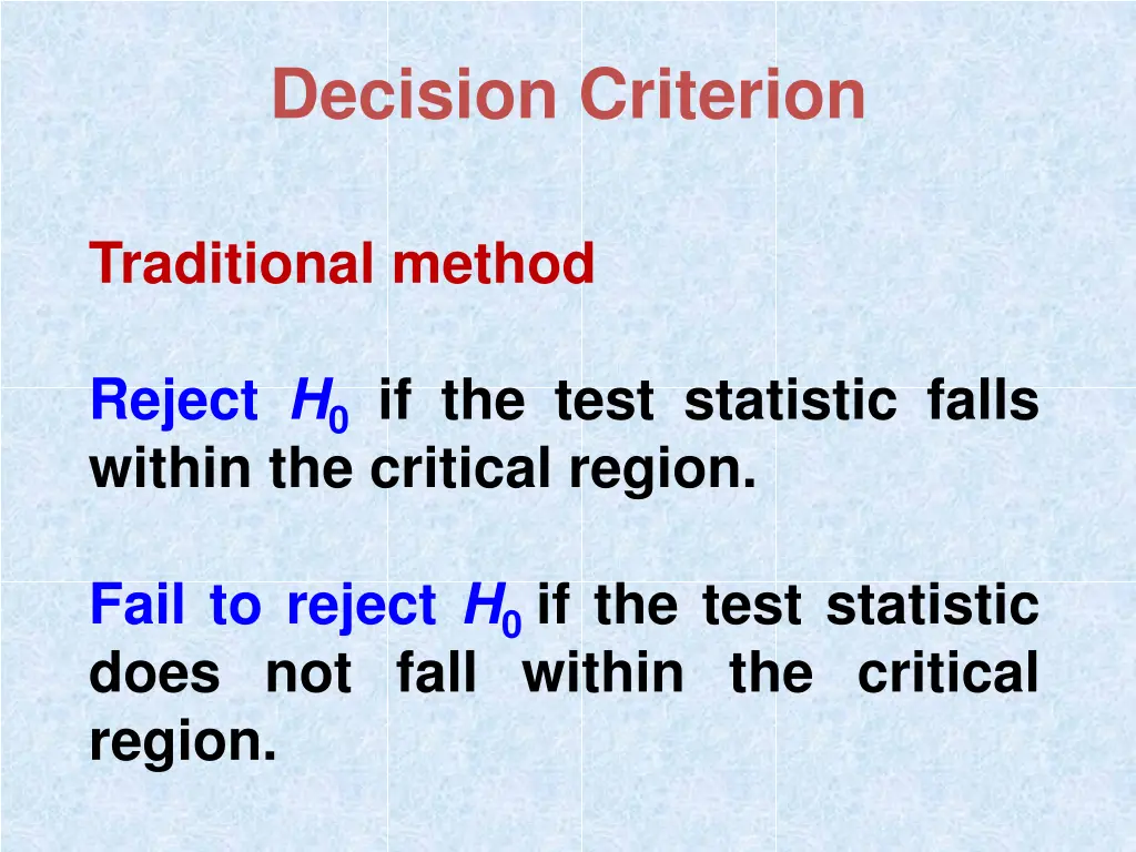 decision criterion