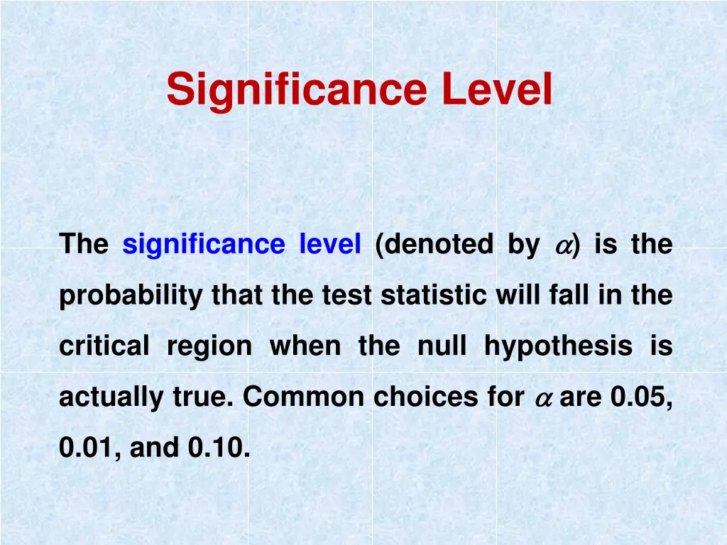 significance level