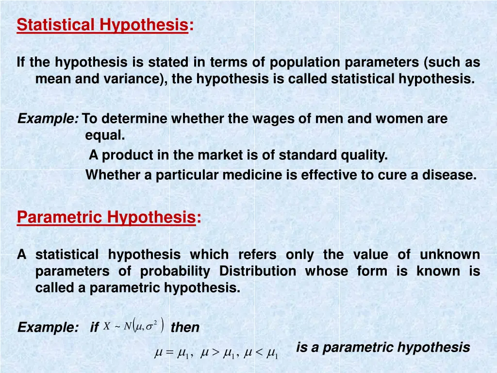 statistical hypothesis