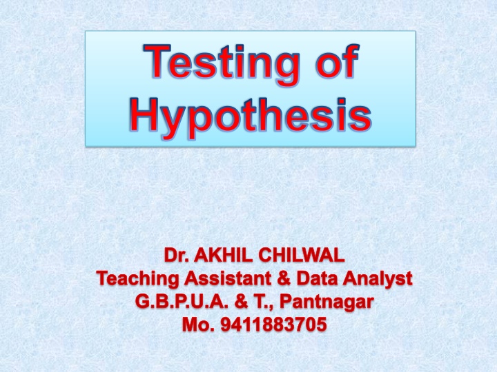 testing of hypothesis