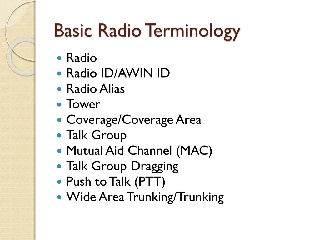 basic radio terminology