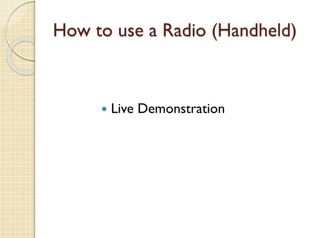 how to use a radio handheld