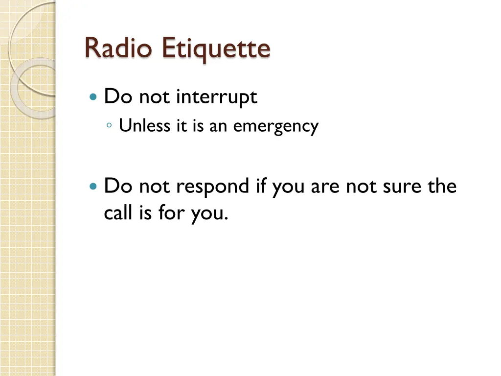 radio etiquette 1