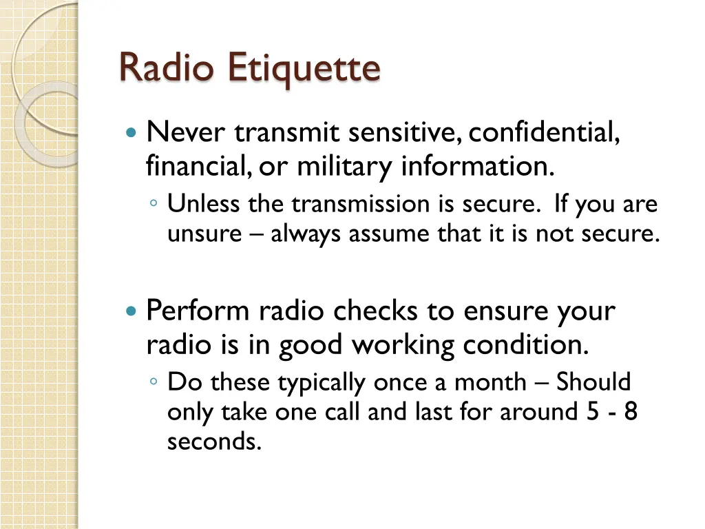 radio etiquette 2