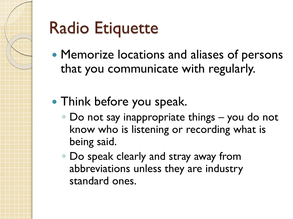 radio etiquette 3