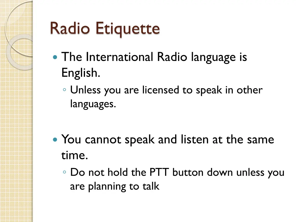 radio etiquette