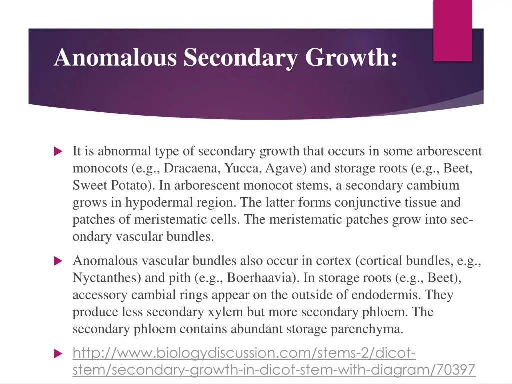 anomalous secondary growth