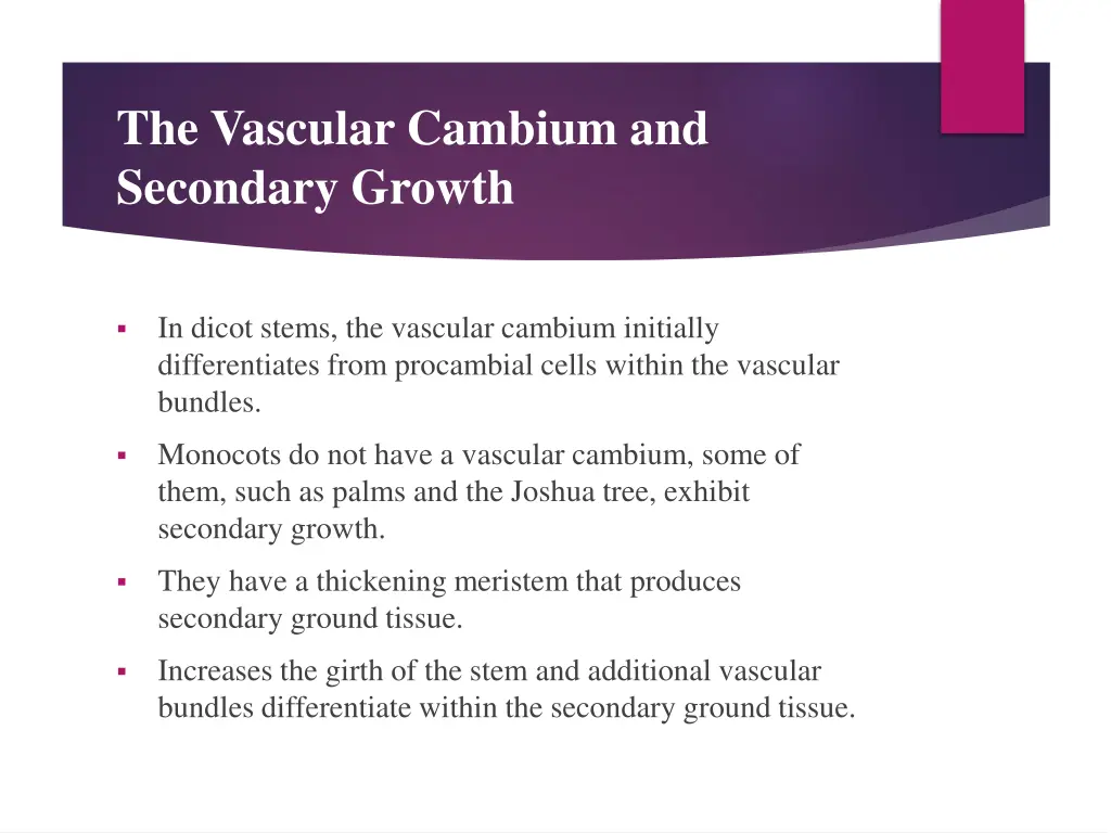 the vascular cambium and secondary growth 1