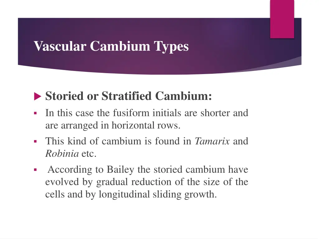 vascular cambium types