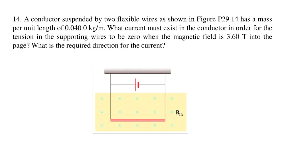 14 a conductor suspended by two flexible wires