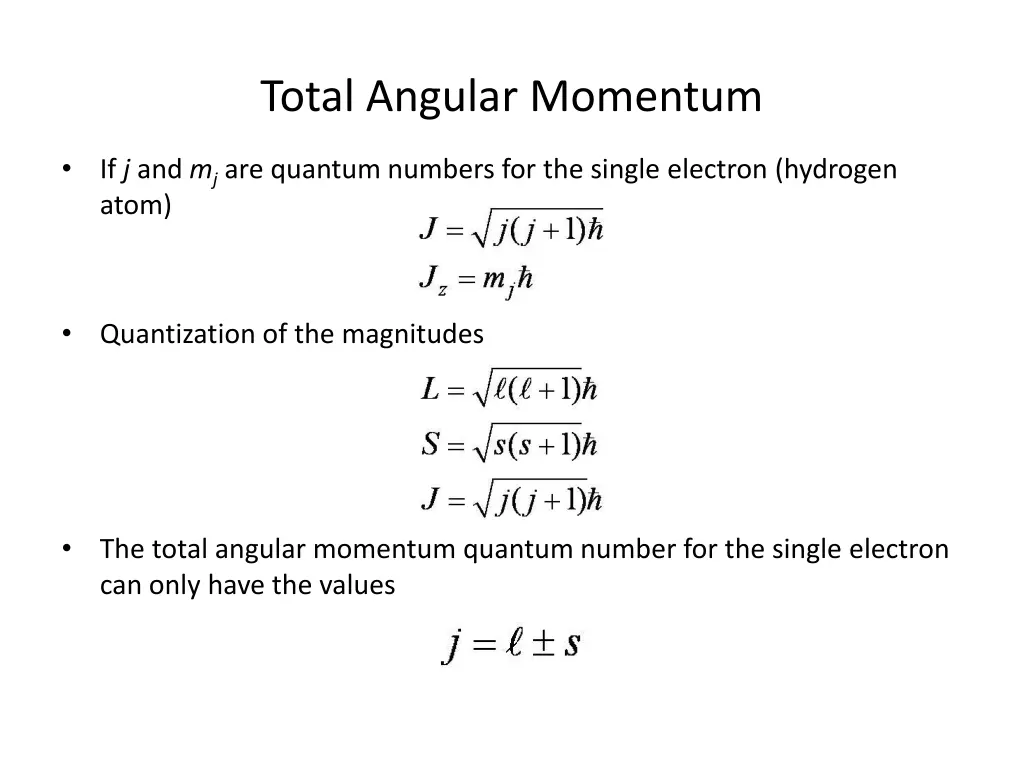 total angular momentum 1