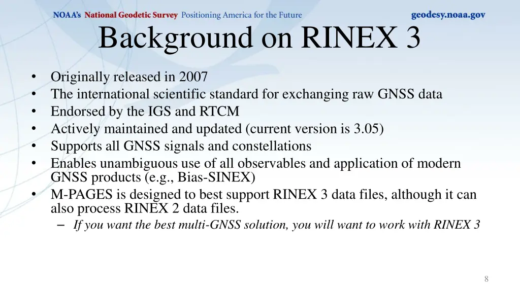 background on rinex 3