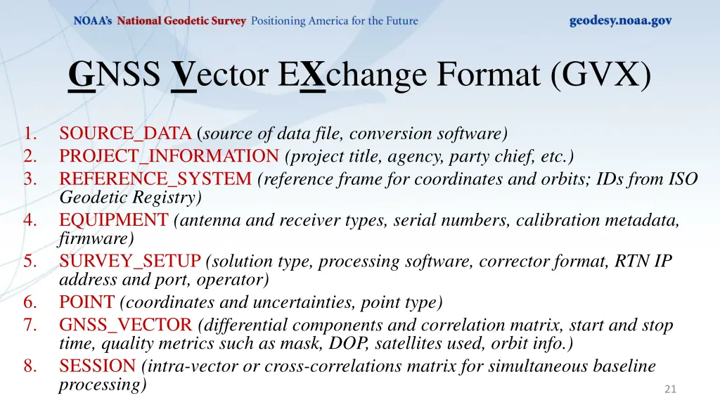 g nss v ector e x change format gvx 1