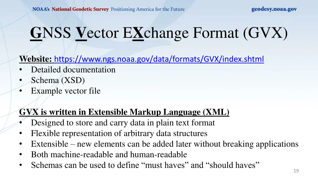 g nss v ector e x change format gvx