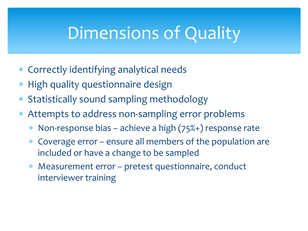 dimensions of quality