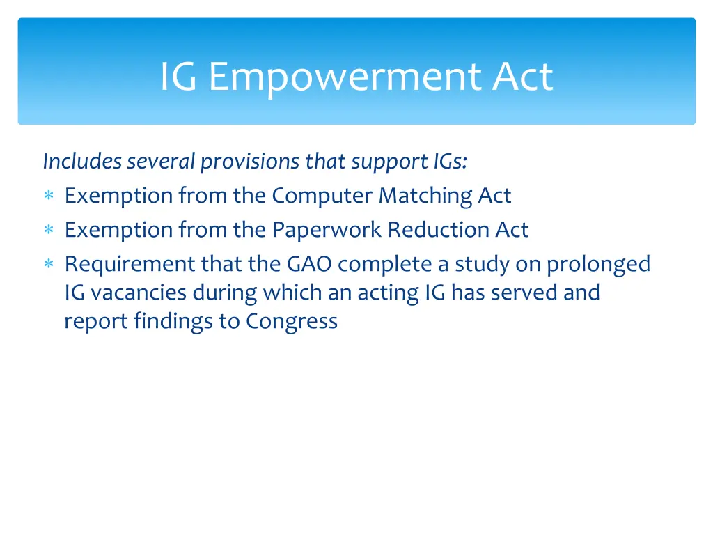 ig empowerment act