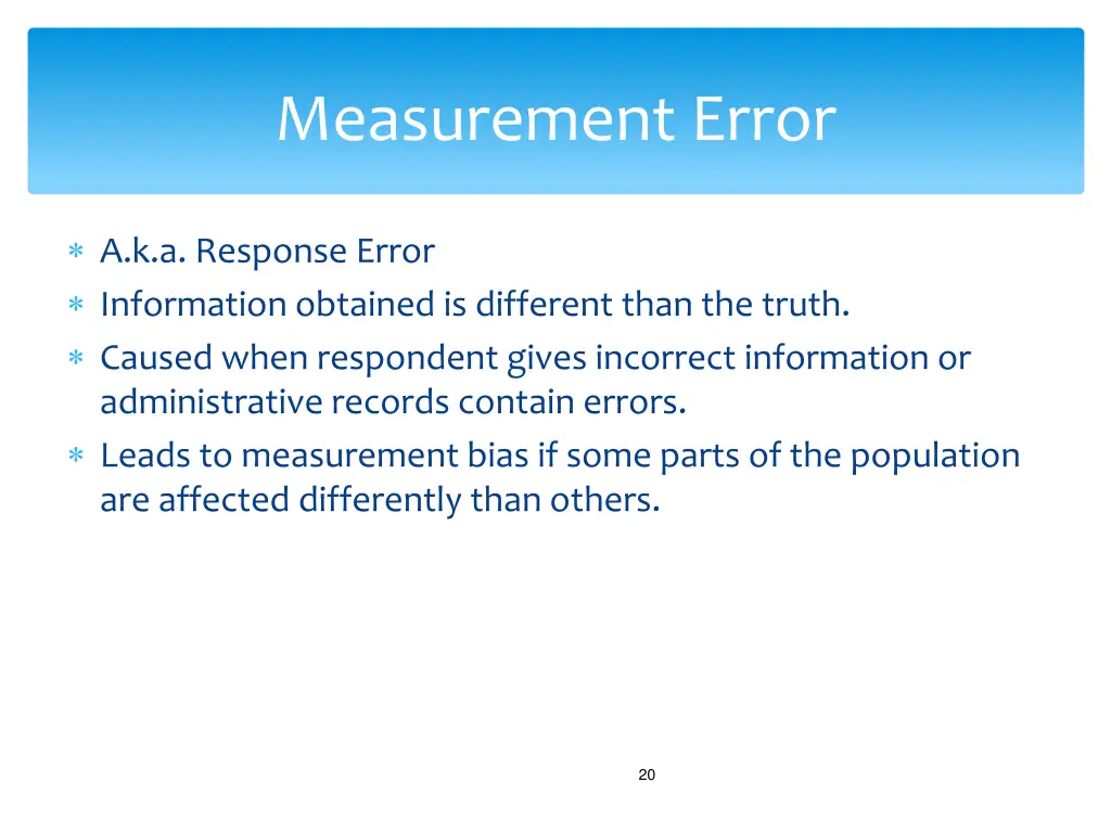 measurement error