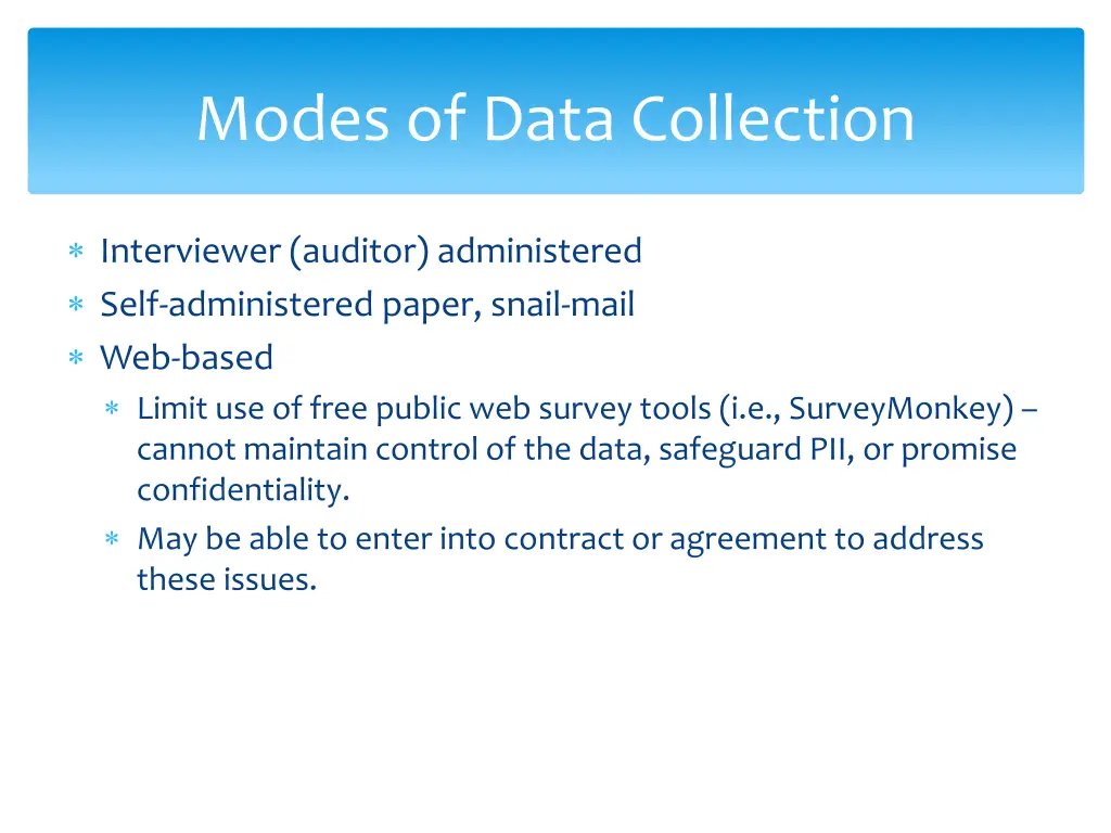 modes of data collection